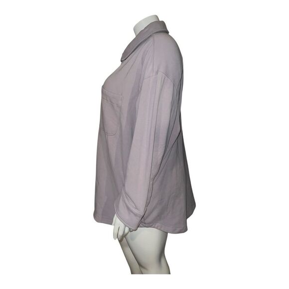 Athleta Plus Size Retroplush Shirt Jacket Tinsel Purple 3X NWOT - Picture 6 of 9